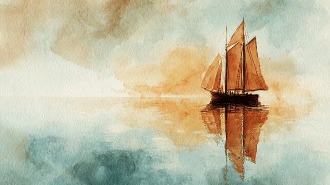 A lone sailer navigates the vast open water under a dramatic and overcast cloudy sky creating a serene yet powerful maritime scene