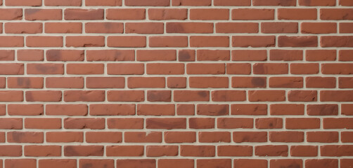 Fototapeta premium Realistic Red Brick Wall Texture with Mortar, Seamless Front View