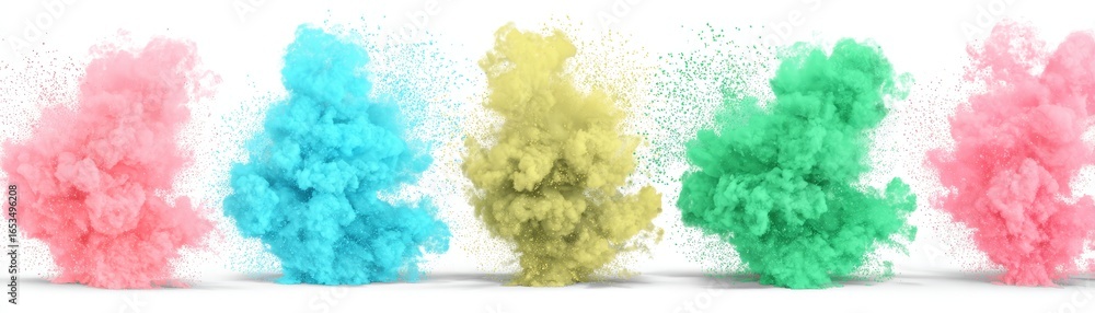 Aufkleber a vibrant explosion of multicolored cosmetic pigment powder creates a dynamic blast of dust and part