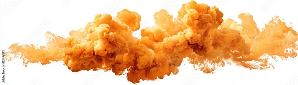 Poster a mesmerizing dance of vibrant yellow pigment as it gracefully diffuses and swirls through clear liq