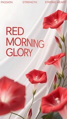 Phone Wallpaper Series : Flower Language - Red Morning Glory, means : Passion, Strength, Strong Heart 002