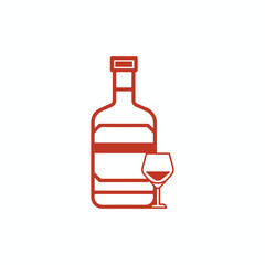 An alcohol Icon on a white background, A hand drawn illustration of an alcohol icon on a white background