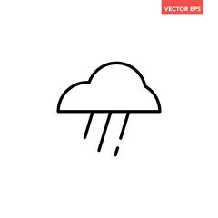 Black single drizzle rain day icon, simple bad weather flat design vector pictogram, infographic vector for app logo web website button banner ui ux interface elements isolated on white background