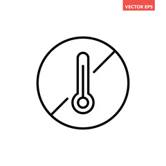 Black no high heat line icon. Prohibited high-temperature. Restriction flat design pictogram, infographic vector for app logo web button ui ux interface elements isolated on white background