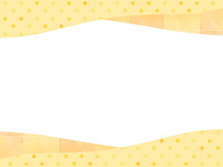 水彩で描いた優しいオレンジ系のフレーム背景イラスト素材