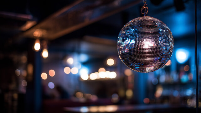 A Disco Ball Hanging in a Bar or Nightclub