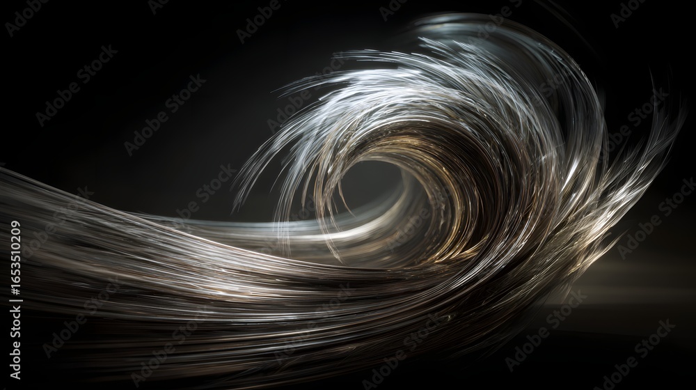 Poster a swirling, abstract wave design, featuring light and dark tones, creates a dynamic and elegant visu