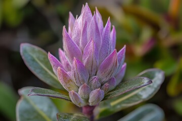 A close-up shot of a Spanish lavender flower in full bloom, with its distinct purple and pink spikes and soft, aromatic leaves.Spanish Lavender,fragrant plant,ornamental shrub,purple bloom.