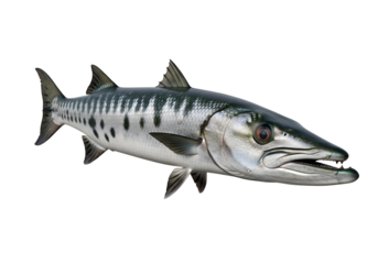 A regal snook, displaying striking patterns and detail, against a stark black backdrop, presents a captivating image of marine life.