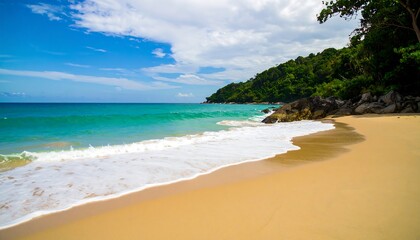 Tropical beach scene with turquoise water