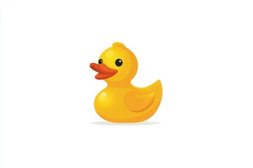 Fototapeta premium Simple Floating Rubber Duck in Pure White Space
