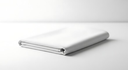 Pristine White Fabric Folded Neatly on a Clean, Bright Surface.