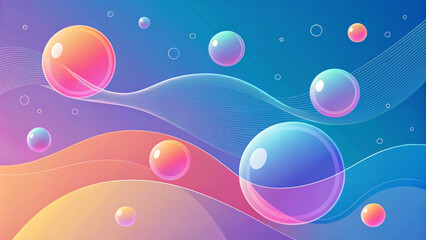 Minimal Gradient Background with Glassmorphism Effect and Fluid Blobs, Futuristic Vector