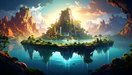 Fototapeta premium Floating island paradise (10)