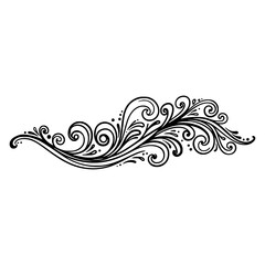 Fototapeta premium Elegant decorative swirl design, hand drawn vector