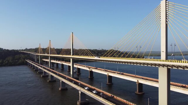 pan & moving down - atal setu - drone