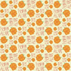 colorful seamless pattern with flower for modern batik fabric, background, seamless pattern, textile