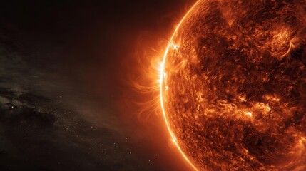 Close-up view of solar flare on the Sun's surface