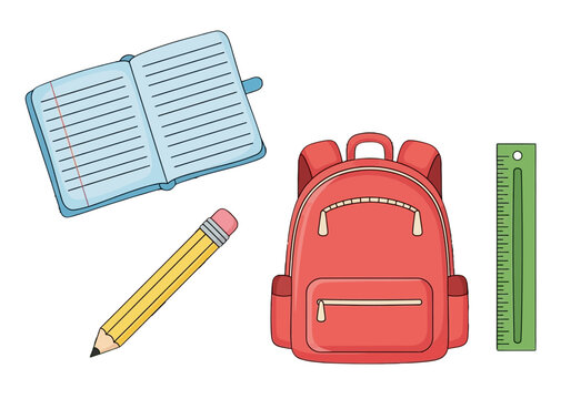 School Supplies A Colorful Collection of Essential Items for Education - Weruwonk1808 (20).eps