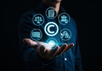 CRO Conversion Rate Optimization Technology Concept. Woman using laptop with icons representing CRO, analytics, A/B testing, funnel optimization, performance metrics for digital marketing improvement,