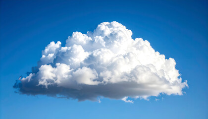 White Cumulus Cloud Floating In Blue Sky Displaying Atmospheric Weather Conditions