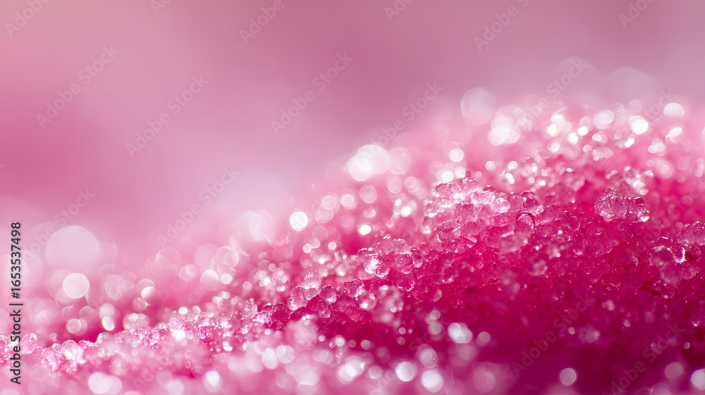 Poster a close-up view of a textured surface, glistening with tiny water droplets, showcasing a vibrant pin