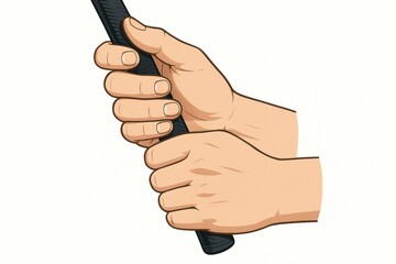 Mastering the Golf Grip: This photo shows a precise illustration of a golf grip, with a focus on hand placement and positioning for a perfect swing. Capturing the essence of proper technique.