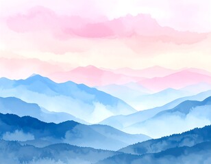Obraz premium Pastel mountain landscape with soft colors