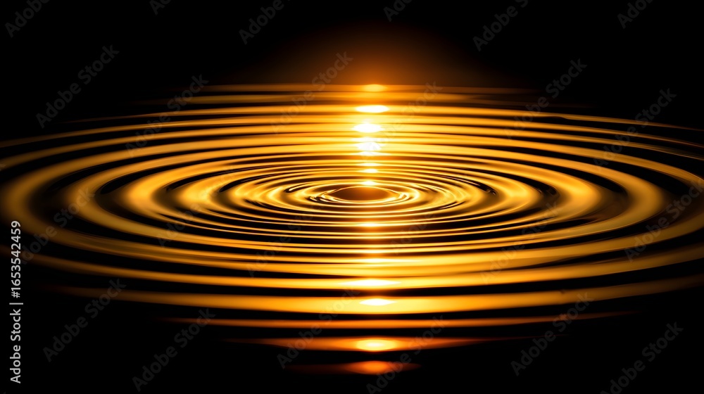 Poster golden ripples radiate outward from a central point, creating a mesmerizing visual effect.