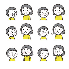 男の子と女性の会話アイコン