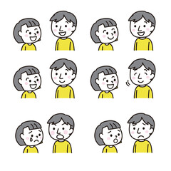 女の子と男性の会話アイコン