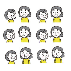 女の子と女性の会話アイコン