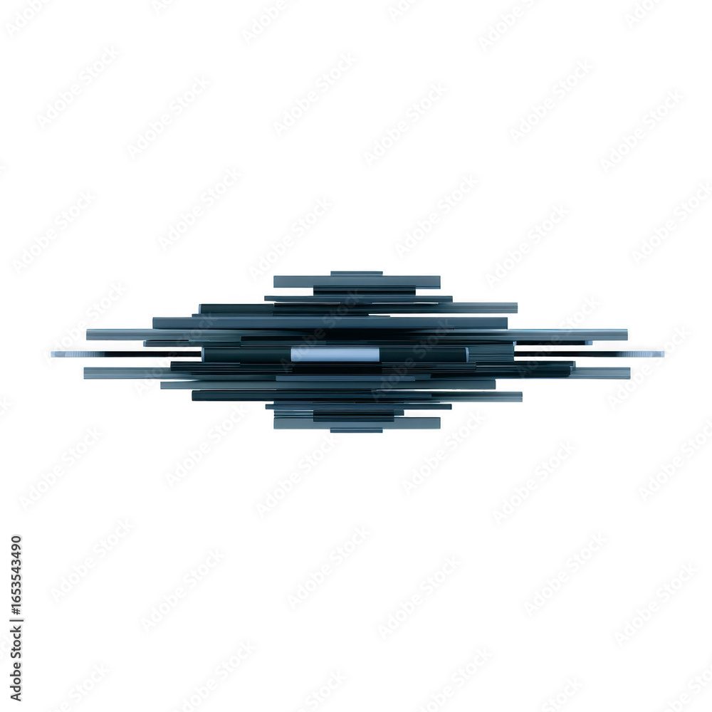 Aufkleber geometric abstract blue layered modern digital shape horizontal futuristic minimal geometric abstrac
