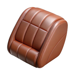 Obraz premium 3d brown leather car seat isolated on transparent background