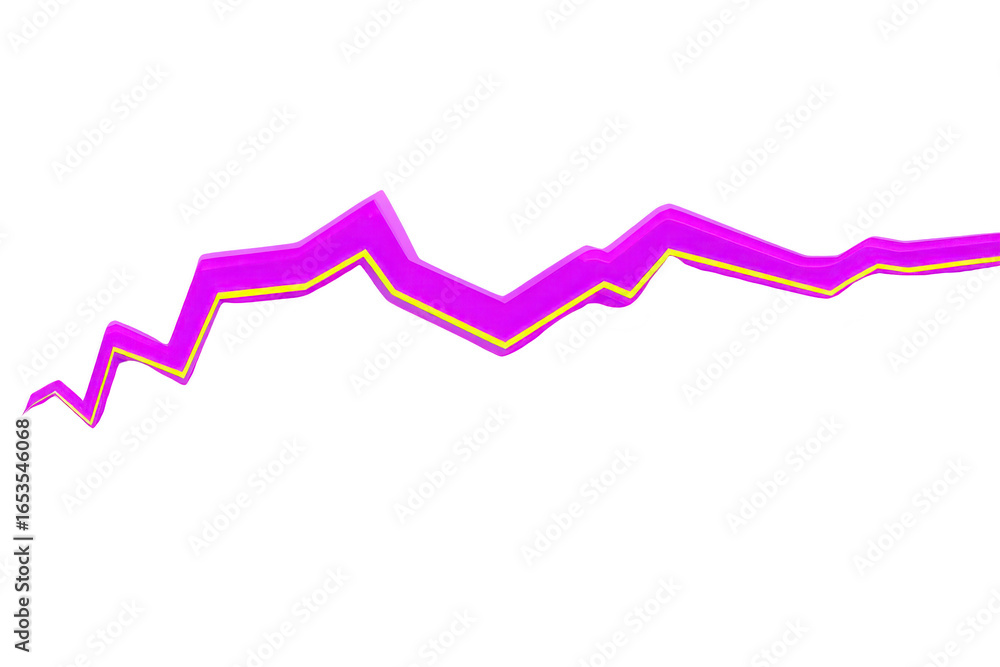 Poster purple zigzag line neon style isolated on transparent background abstract shape modern design vibran