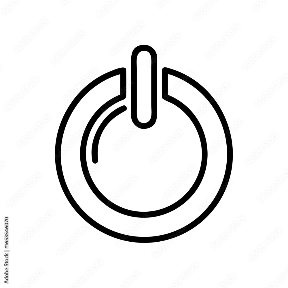 Fototapete simple power button icon in outline style for technology and start concepts. the icon is a symbol fo