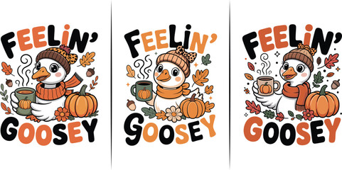 Feelin' Goosey Autumn Illustration
