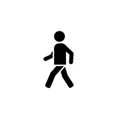 Simple black and white icon of a person walking.