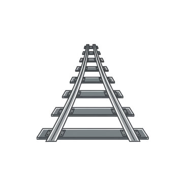 A pair of parallel train tracks converging in the distance.