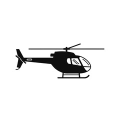 Side view of a black silhouette helicopter. © mbak