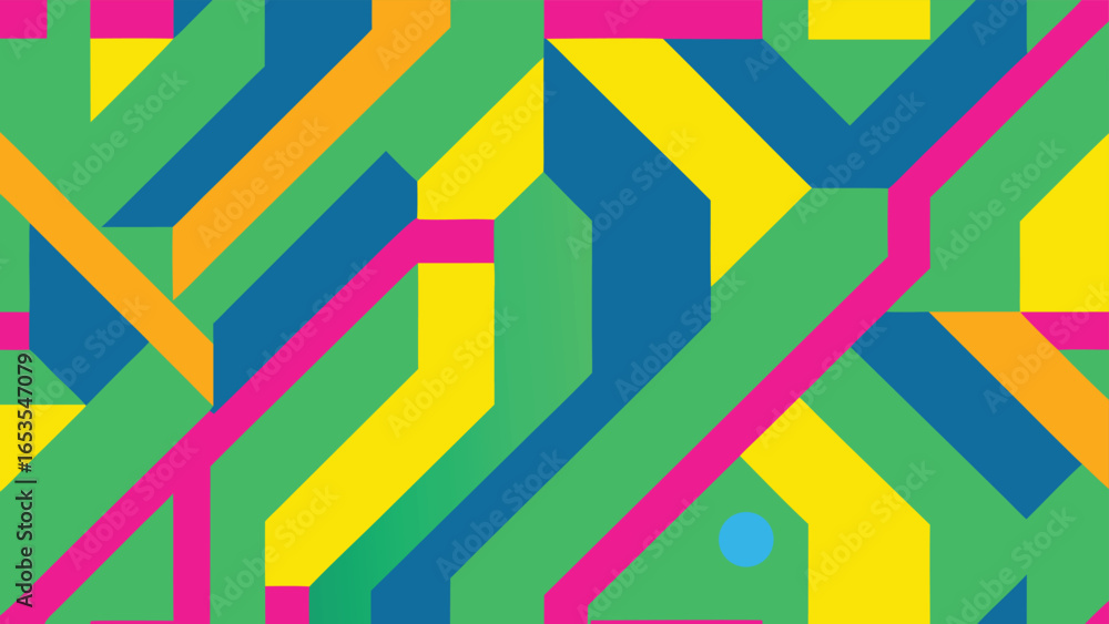 Poster abstract geometric pattern with vibrant colors transparency background