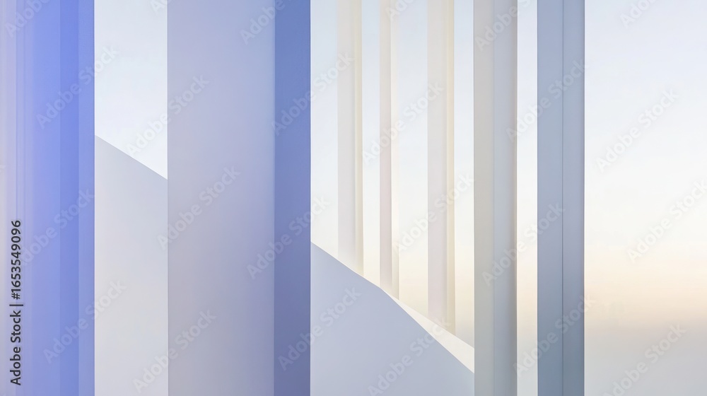 Poster abstract blue and white geometric pattern with vertical lines in modern design