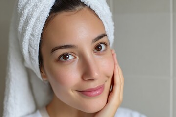 Spa Skincare Concept: Woman&rsquo;s Fresh Face