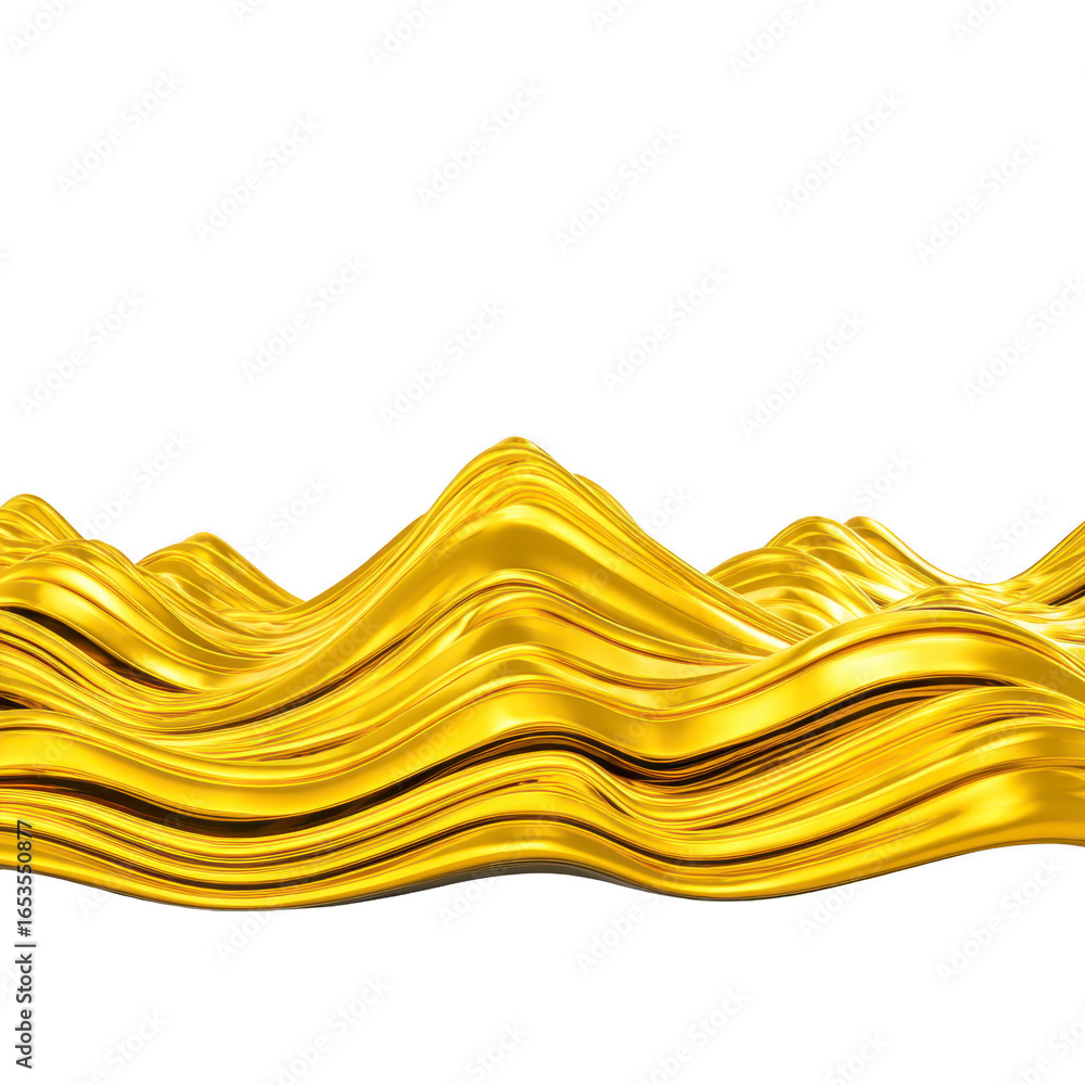 Aufkleber gold wave abstract background shiny metallic fluid luxury 3d texture smooth gold wave abstract backg