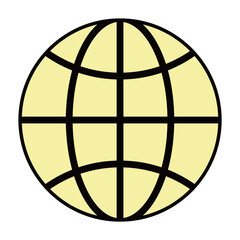 地球 アイコン シンプル 黄色