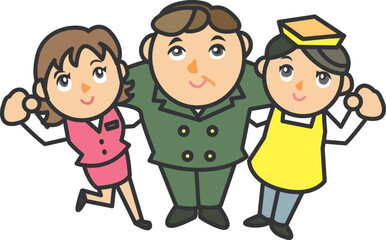 頑張る経営者と従業員