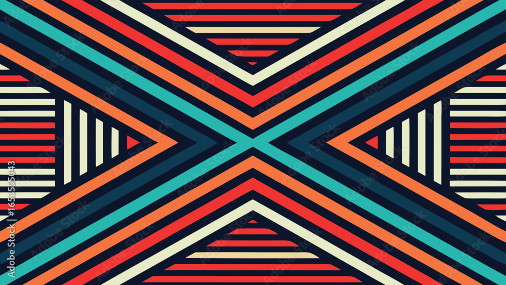 Poster geometric abstract pattern with diagonal stripes and colors vector illustration transparency backgro