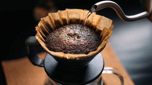 Pour-Over Coffee Brewing Process: Drip Coffee Preparation - Powered by Adobe