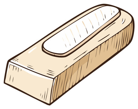 Hand drawn cartoon style nail buffer block illustration for manicure pedicure beauty care