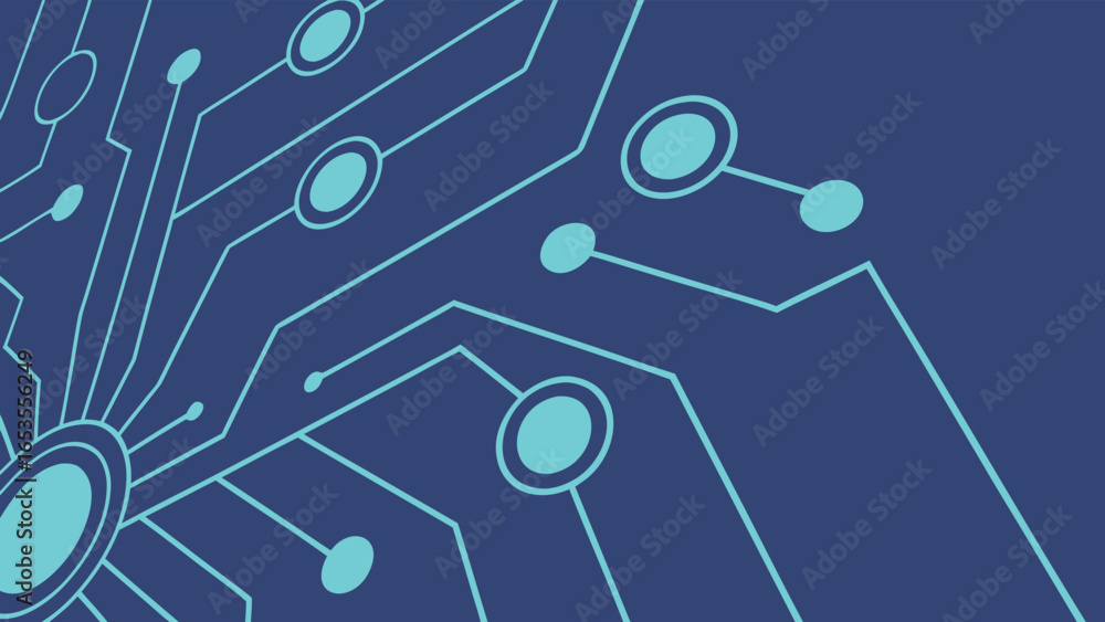 Poster minimal gradient background with abstract circuit.